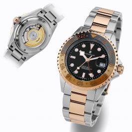 Ocean One GMT two-tone BLACK/KHAKI Diver's watches with steel