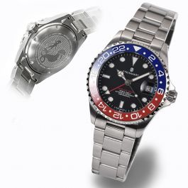 Ocean 39 GMT BLUE-RED Ceramic Diver's watch with massive design | by Steinhart Watches