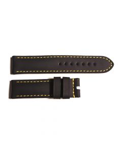 Rubber strap black for Ocean 2, size M, yellow stitching