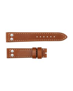 Leather strap brown with rivets size M