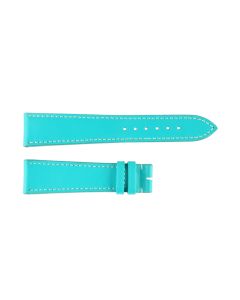 Leather strap turquoise with white stitching, size S