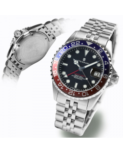 Ocean 39 GMT BLUE-RED .2  Taucheruhr mit Keramik Inlay | Steinhart Watches 