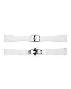 Rubber strap new 20x16 mm for Ocean 39 white with clasp steel