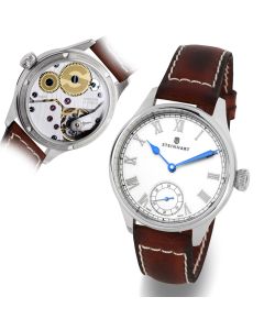 Marine Chronometer 42 white roman  Marine Watch  with leather strap | Steinhart Watches