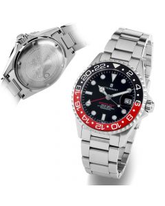 Ocean 39 GMT BLACK-RED Ceramic Taucheruhr mit 120-Klick versehener Drehlünette| Steinhart Watches 