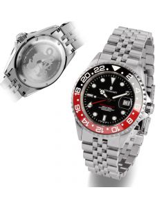 Ocean One GMT BLACK-RED. 2 Ceramic Diver Watch