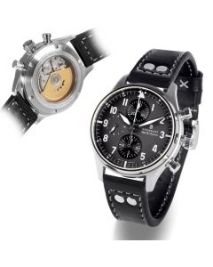 NAV.B-CHRONO 42 CLASSIC A-TYPE BLACK pilot watch with automatic clockwork | Steinhart Watches 