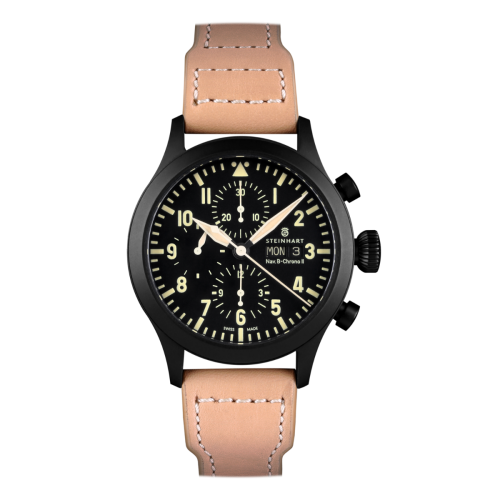 NAV.B-CHRONO II BLACK DLC Fliegeruhr mit Stoppuhr | Steinhart Watches