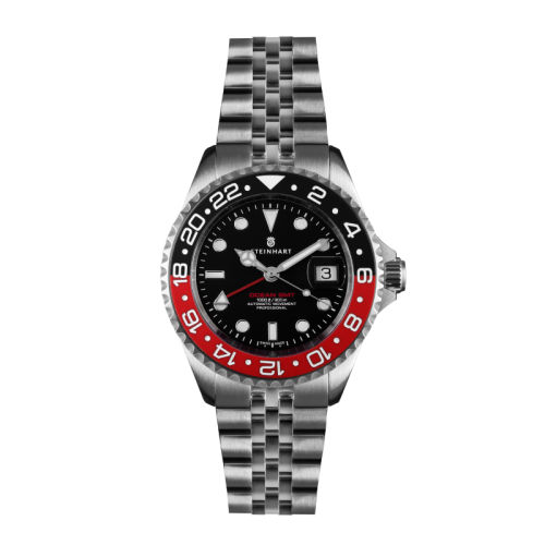 Ocean 39 GMT.2 BLACK-RED Ceramic Taucheruhr mit 300 Metern Wasserdichtigkeit | Steinhart Watches 