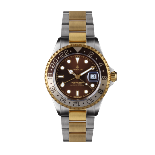 Ocean One GMT two- tone CHOCOLATE Taucheruhr mit Verstellbarer Lünette| Steinhart Watches 