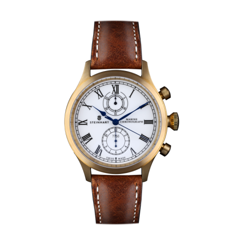 Marine Chronograph Bronze Premium Römisch Marineuhr mit schlichter Eleganz  | Steinhart Watches 