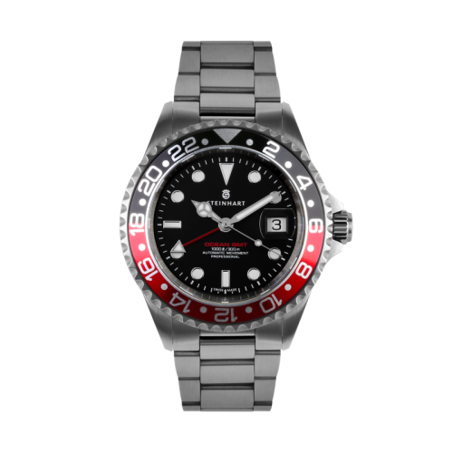 Ocean One GMT BLACK-RED Taucheruhr mit Druckausgleich | Steinhart Watches