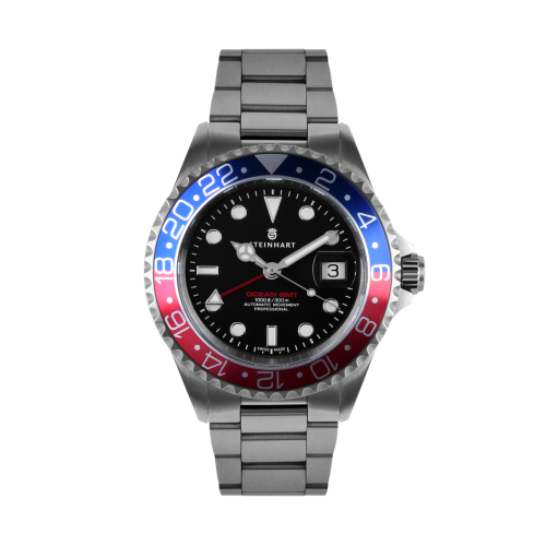 Ocean One GMT BLUE-RED Taucheruhr mit kratzfestem Saphierglas | Steinhart Watches