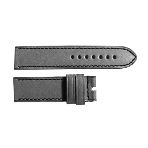 Leather Strap Grey with Black Stitching, Size M