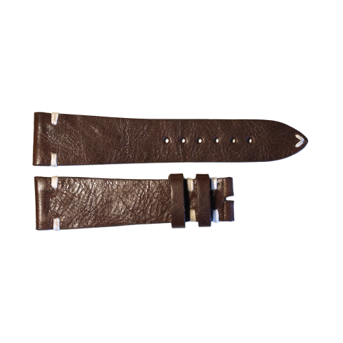 Leather strap vintage brown for Ocean 1 bronze size M