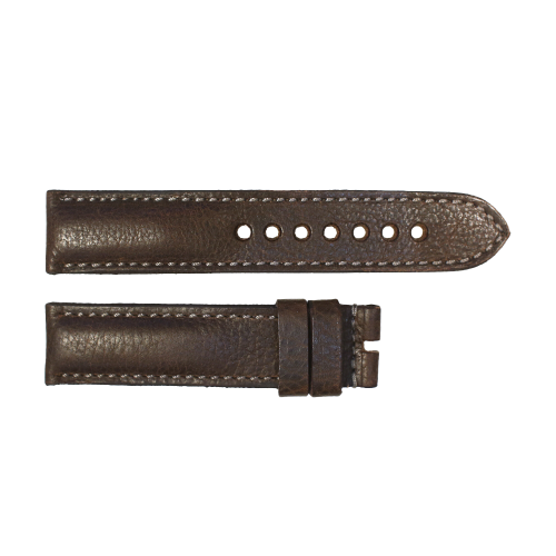 Armband dunkelbraun mit grauer Naht Größe L