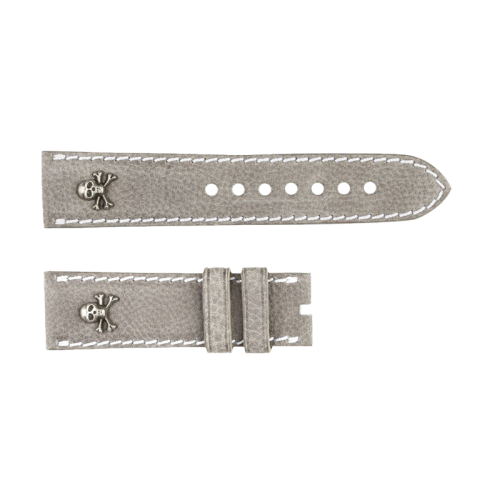 Leather strap grey for Skull black II Ltd. Edition size L