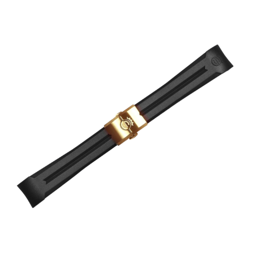 Rubber strap new 20x16 mm for Ocean 39 with clasp pink gold