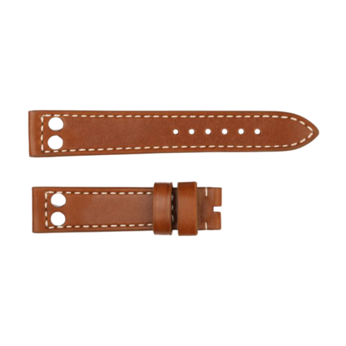 Leather strap brown with rivets L