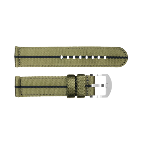 Nato strap green/black with buckle steel size M