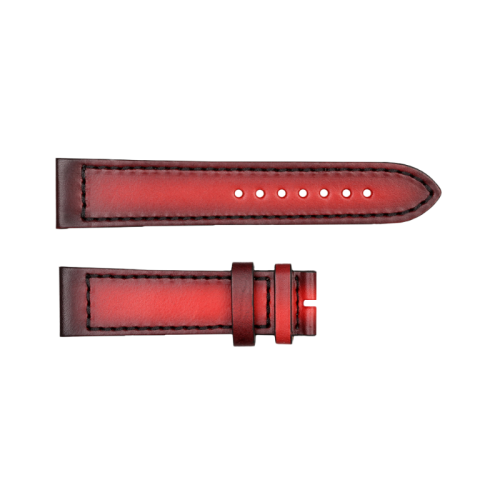 Leather strap for  Ocean Two Carbon Red size S