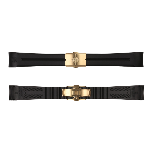 Rubber strap new 22x18 mm for Ocean 42 with clasp gold