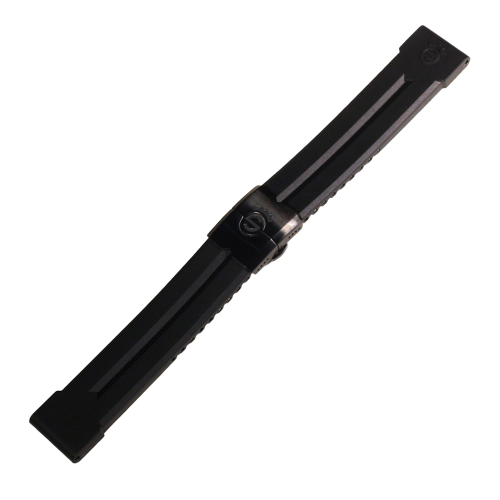 Kautschukband 24 mm Schwarz mit Stahlschließe