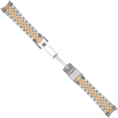 Stainless Steel Bracelet Two Tone satined 22/18 5 lines incl. endlinks